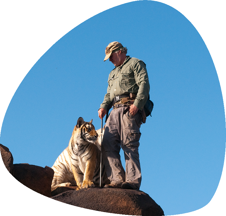 John Varty With Tiger